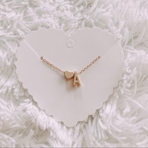 Gold Heart + Initial Necklace